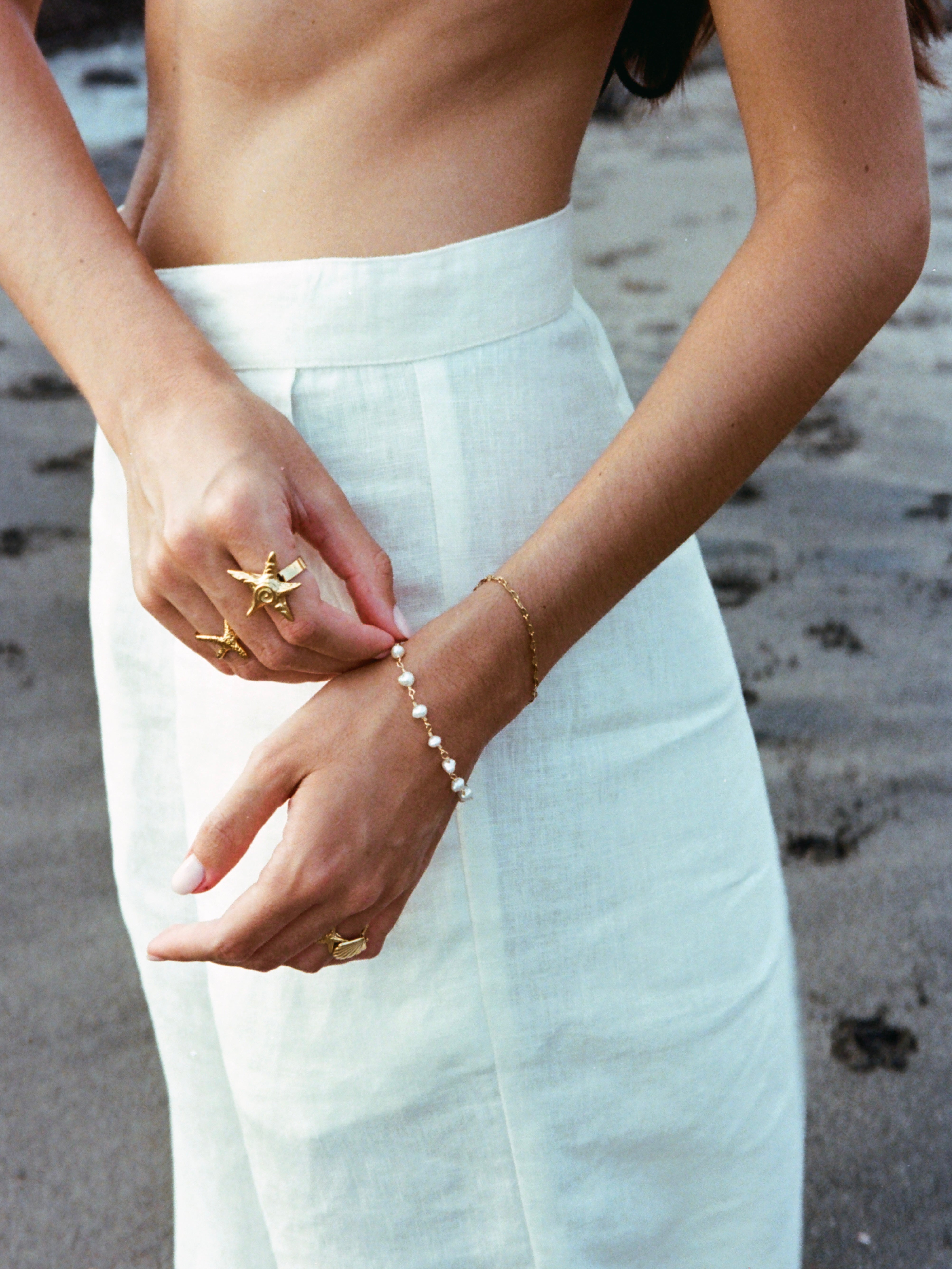 Viva Perlearmbånd 18k Guldbelagt