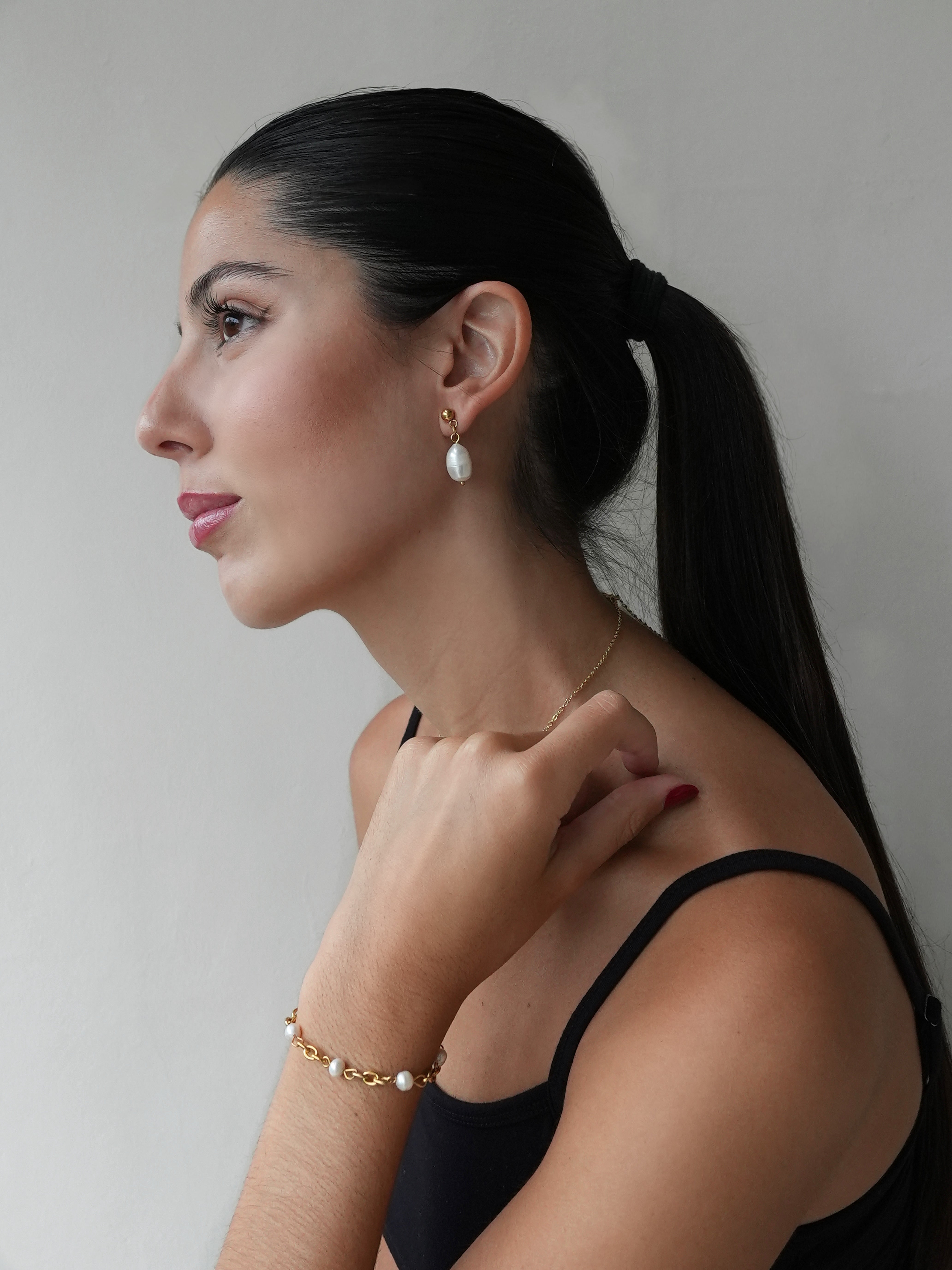 Elara Perlearmbånd 18k Guldbelagt