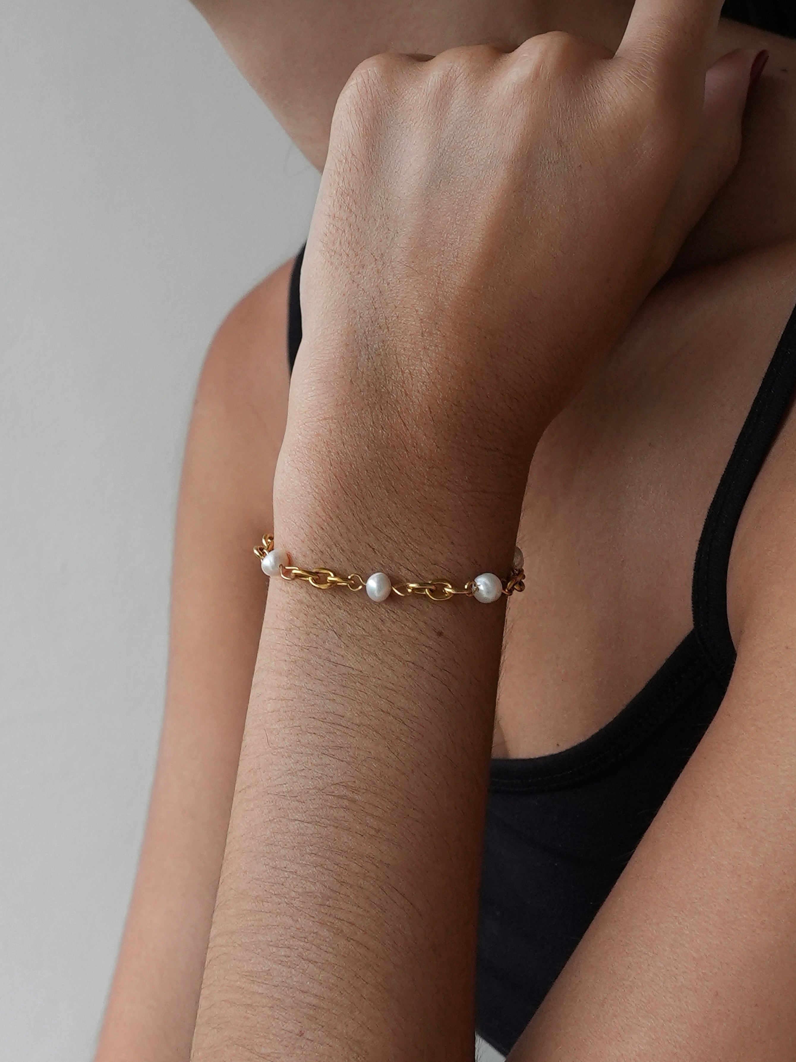 Elara Perlearmbånd 18k Guldbelagt