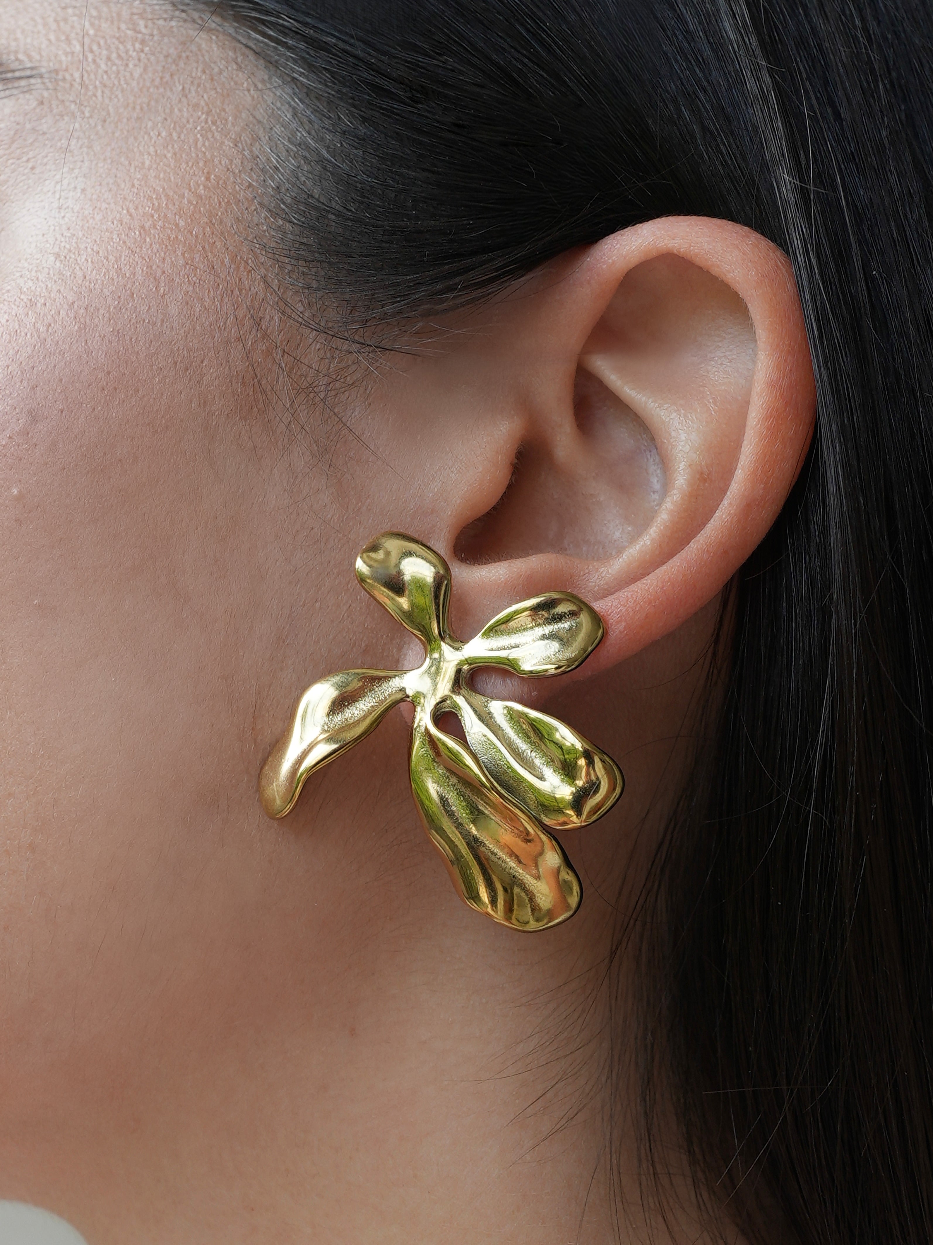 Floraya Blomster Ørering 18k Guldbelagt