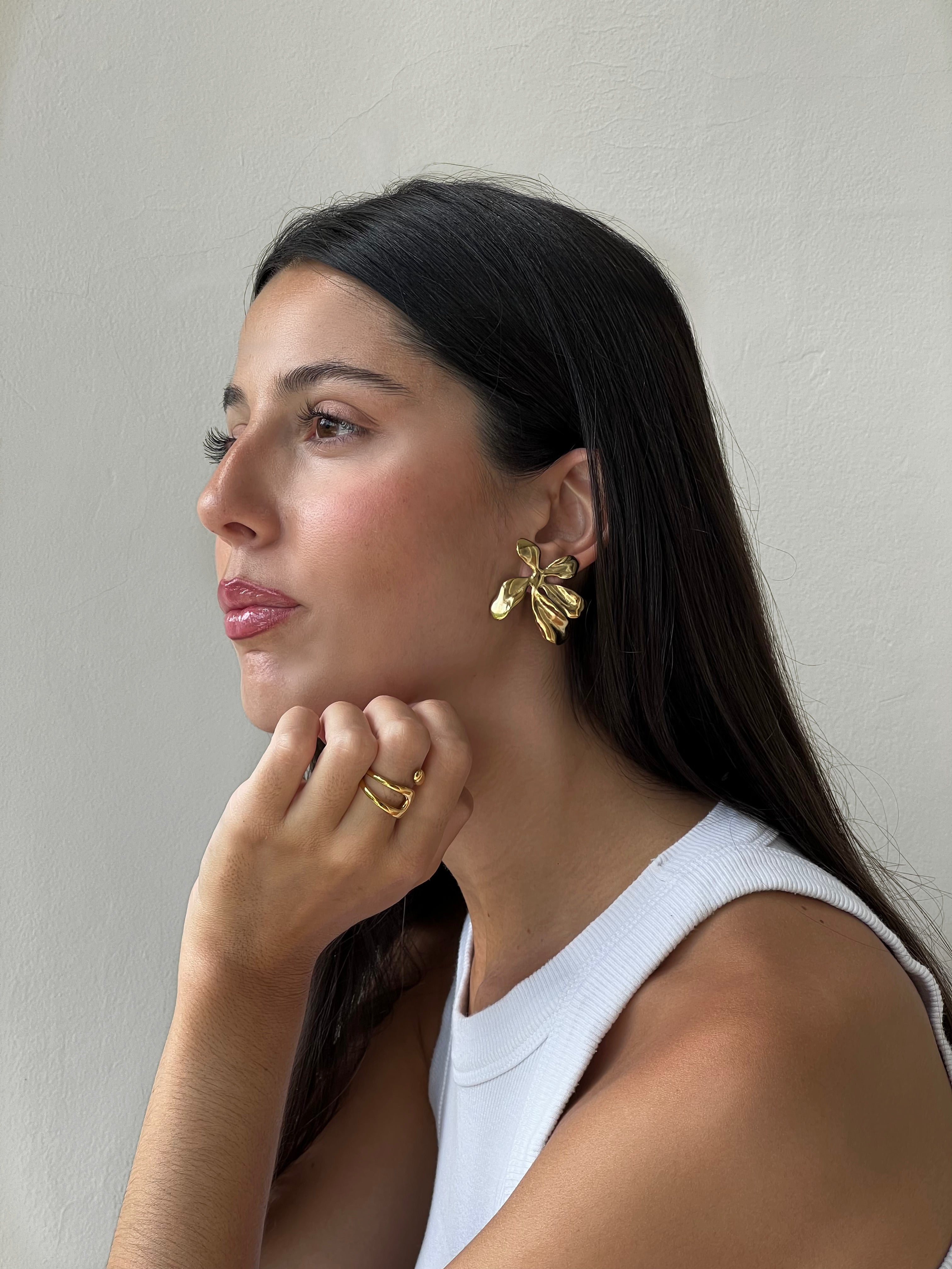 Floraya Blomster Ørering 18k Guldbelagt