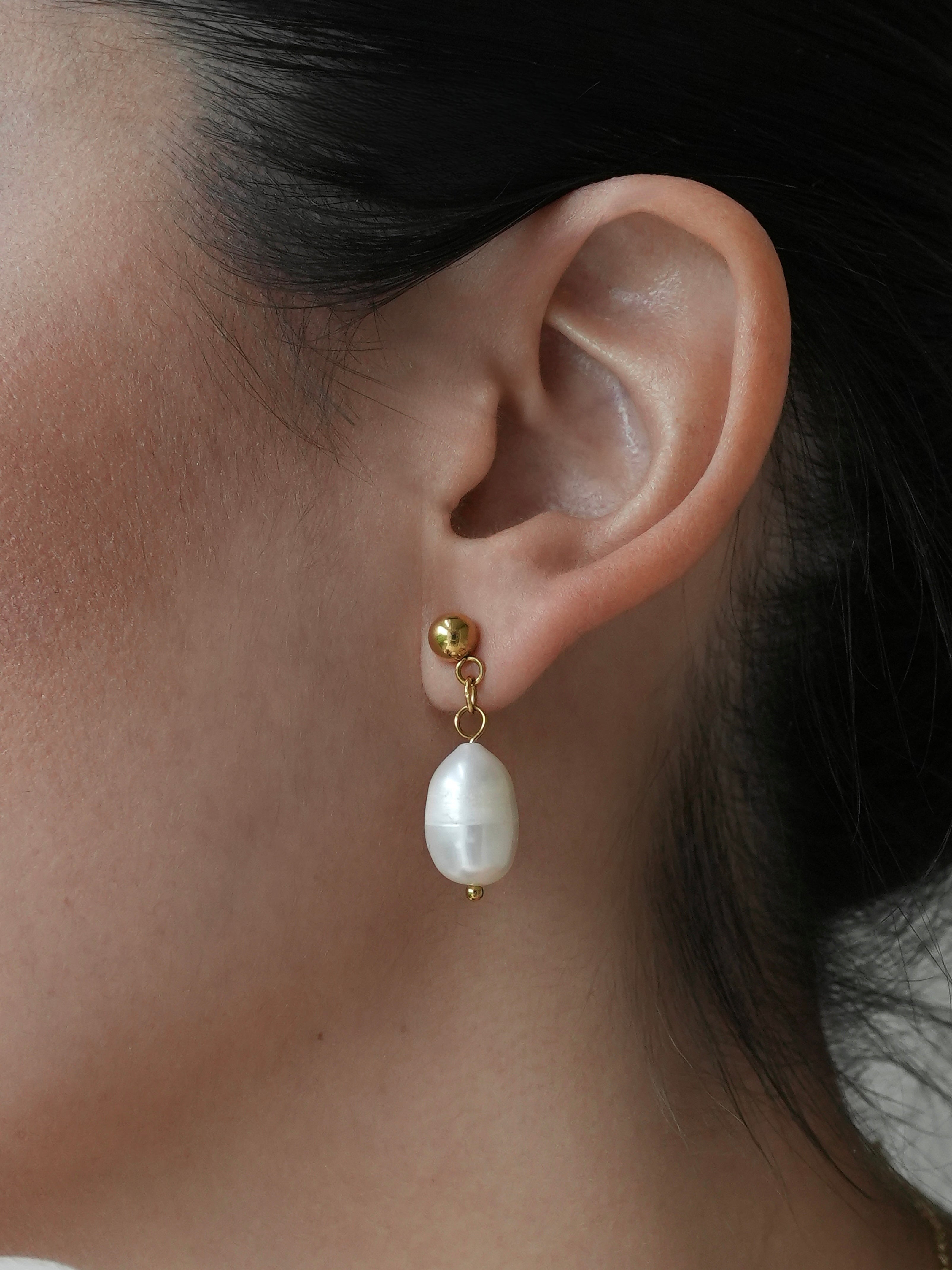 Ziri Perleøreringe 18k Guldbelagt