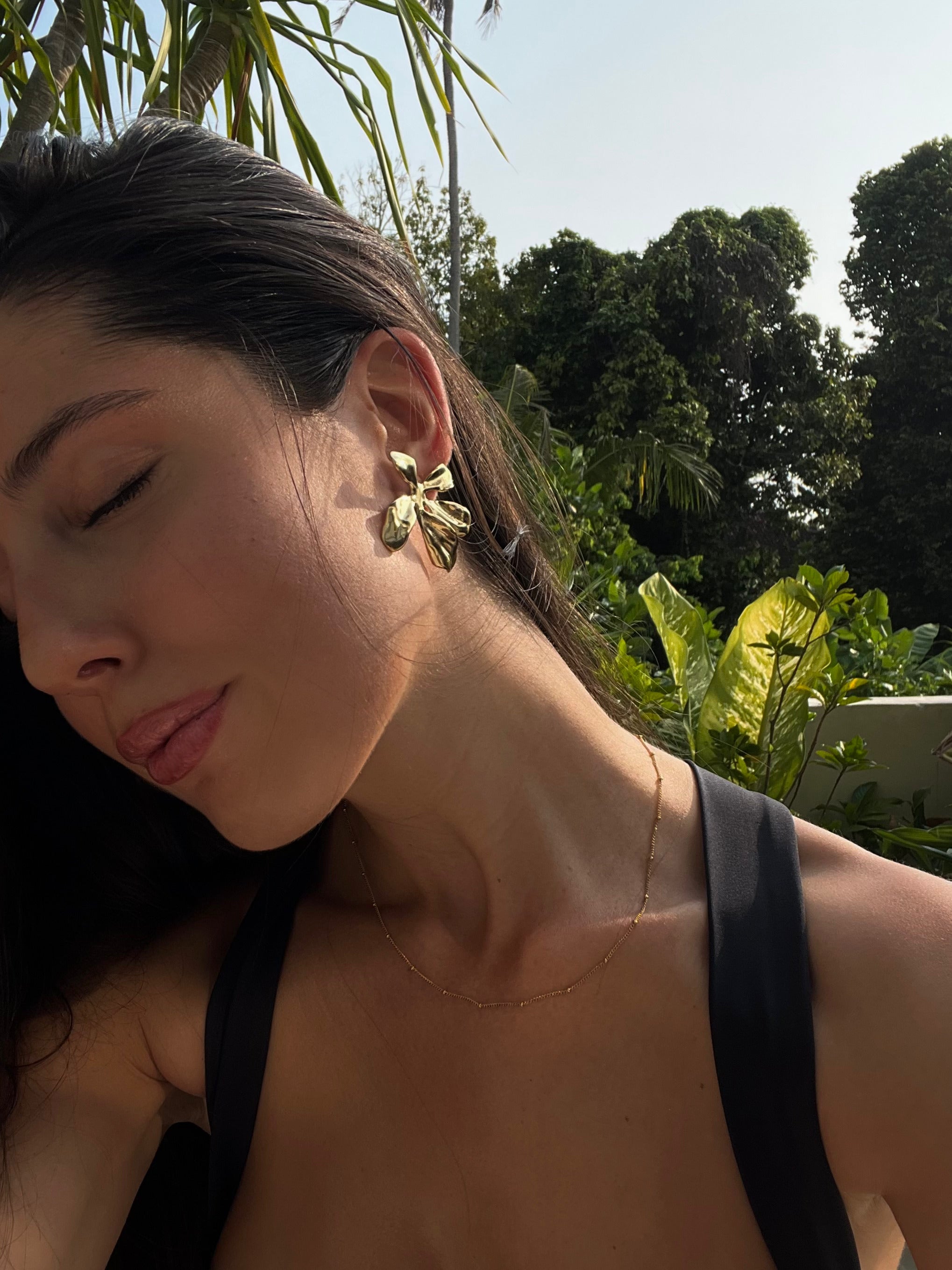 Floraya Blomster Ørering 18k Guldbelagt