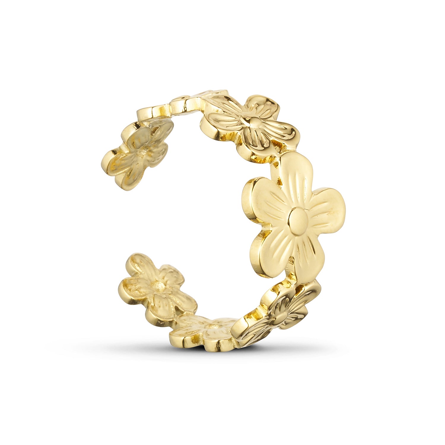 Blomster ring i 18k guldbelagt