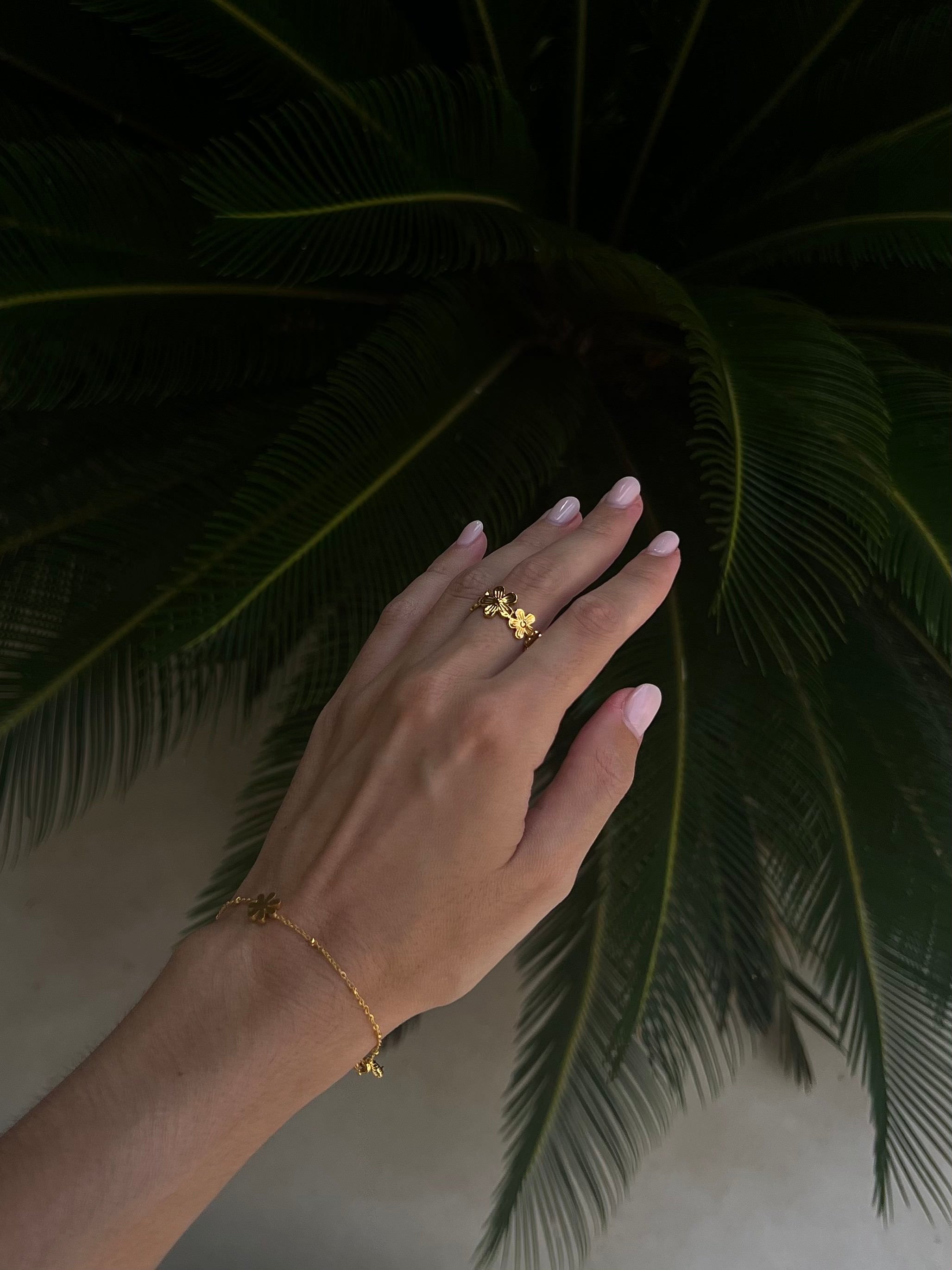 Daisy Blomster Ring 18K Guldbelagt