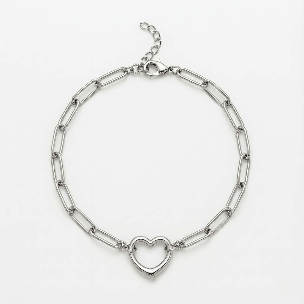 Sølv heart armbånd til kvinder